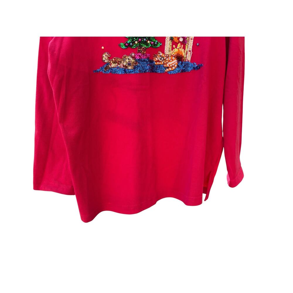 Vintage 1990s Quacker Factory Red Sequin Beaded C… - image 4